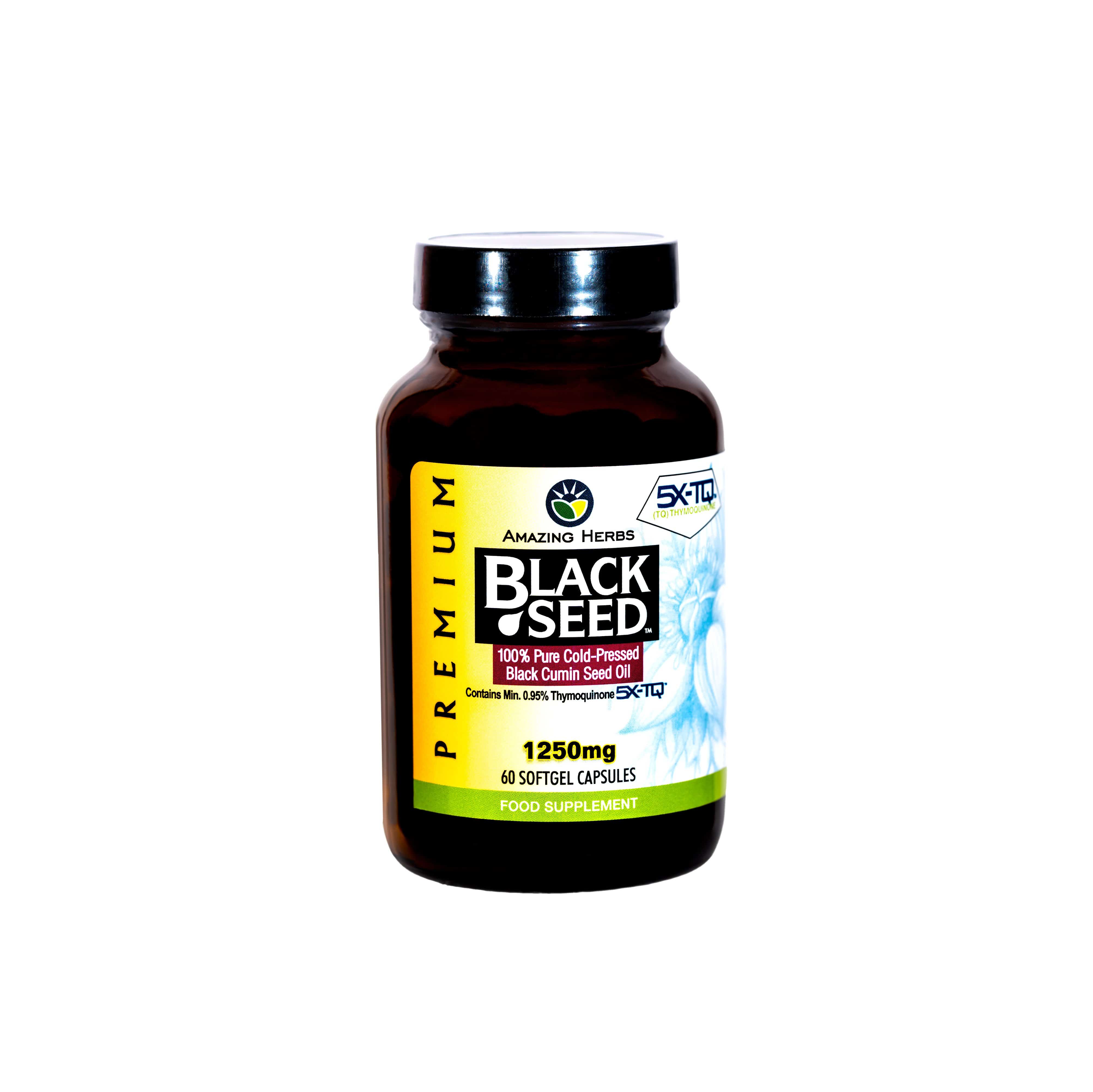 Amazing Herbs UK New Product - Amazing Herbs Premium Black Seed Oil Softgels 1250mg, 60 count